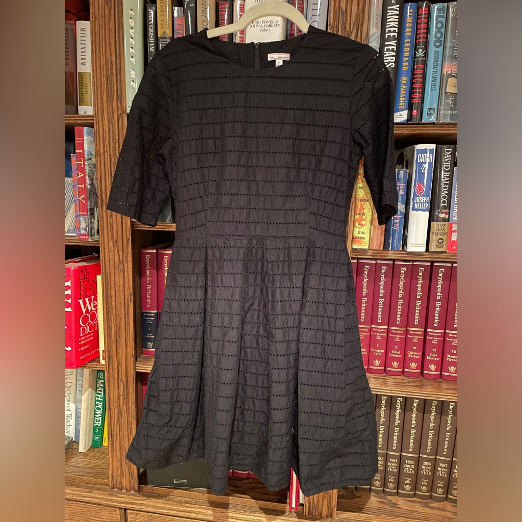 Gap Black A-Line Dress With Crew Neck